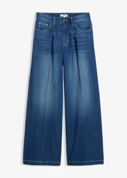 bonprix bonprix Vaqueros>Vaqueros palazzo, super wide, de algodón azul oscuro denim usado