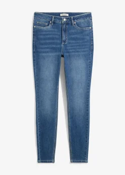 bonprix bonprix Vaqueros>Vaqueros pitillo de tiro medio y corte cropped Azul piedra usado