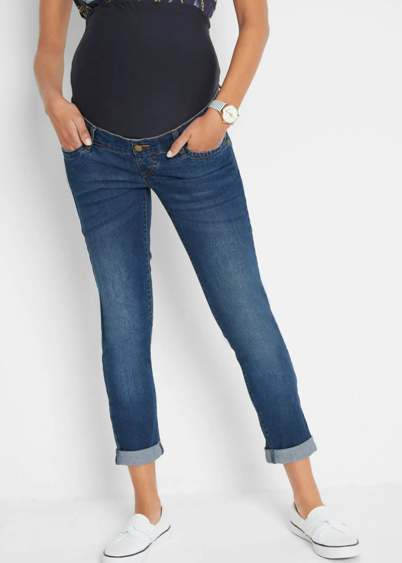 Mujer bonprix bonprix Vaqueros premamá con largo 7/8, slim