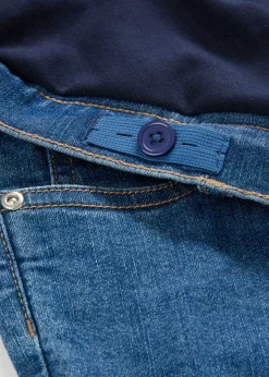 bonprix bonprix Premamá>Vaqueros premamá de algodón orgánico con corte pitillo azul piedra-café con hielo-azul marino