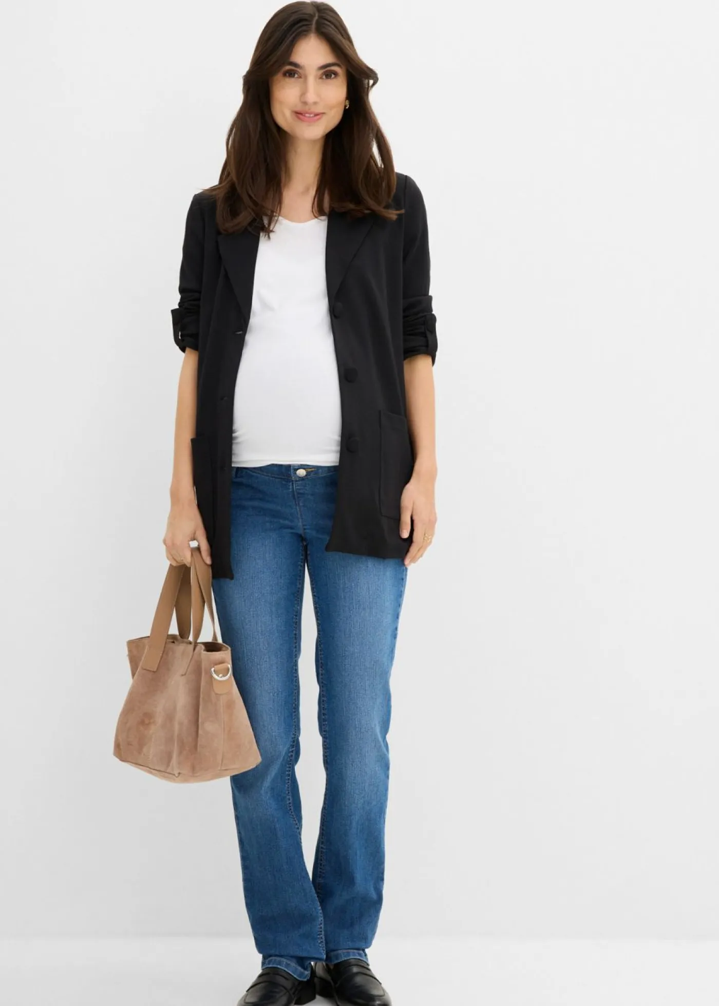 bonprix bonprix Premamá>Vaqueros premamá de algodón orgánico con pernera recta Denim