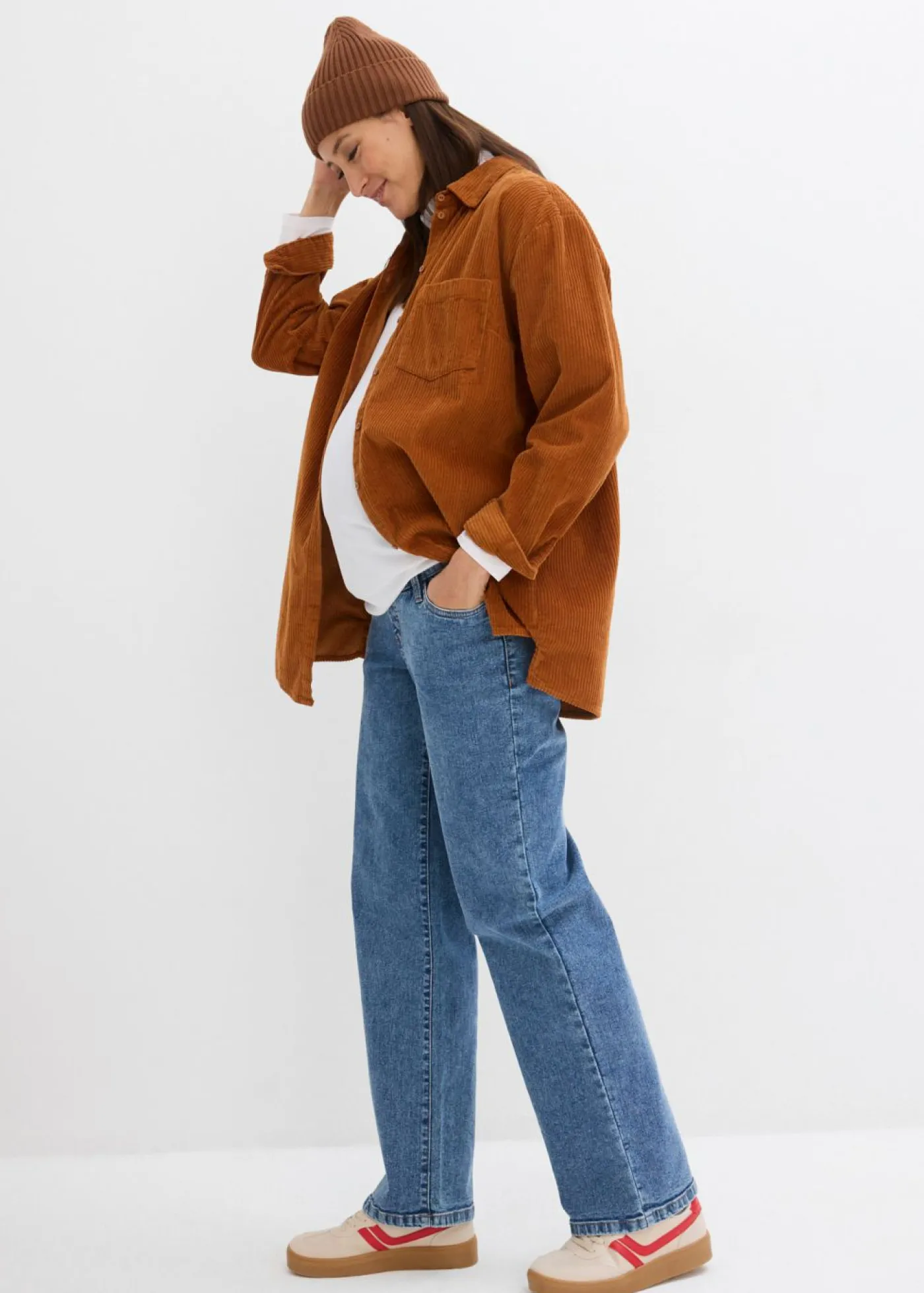 bonprix bonprix Premamá>Vaqueros premamá de algodón orgánico con corte holgado azul piedra-índigo claro