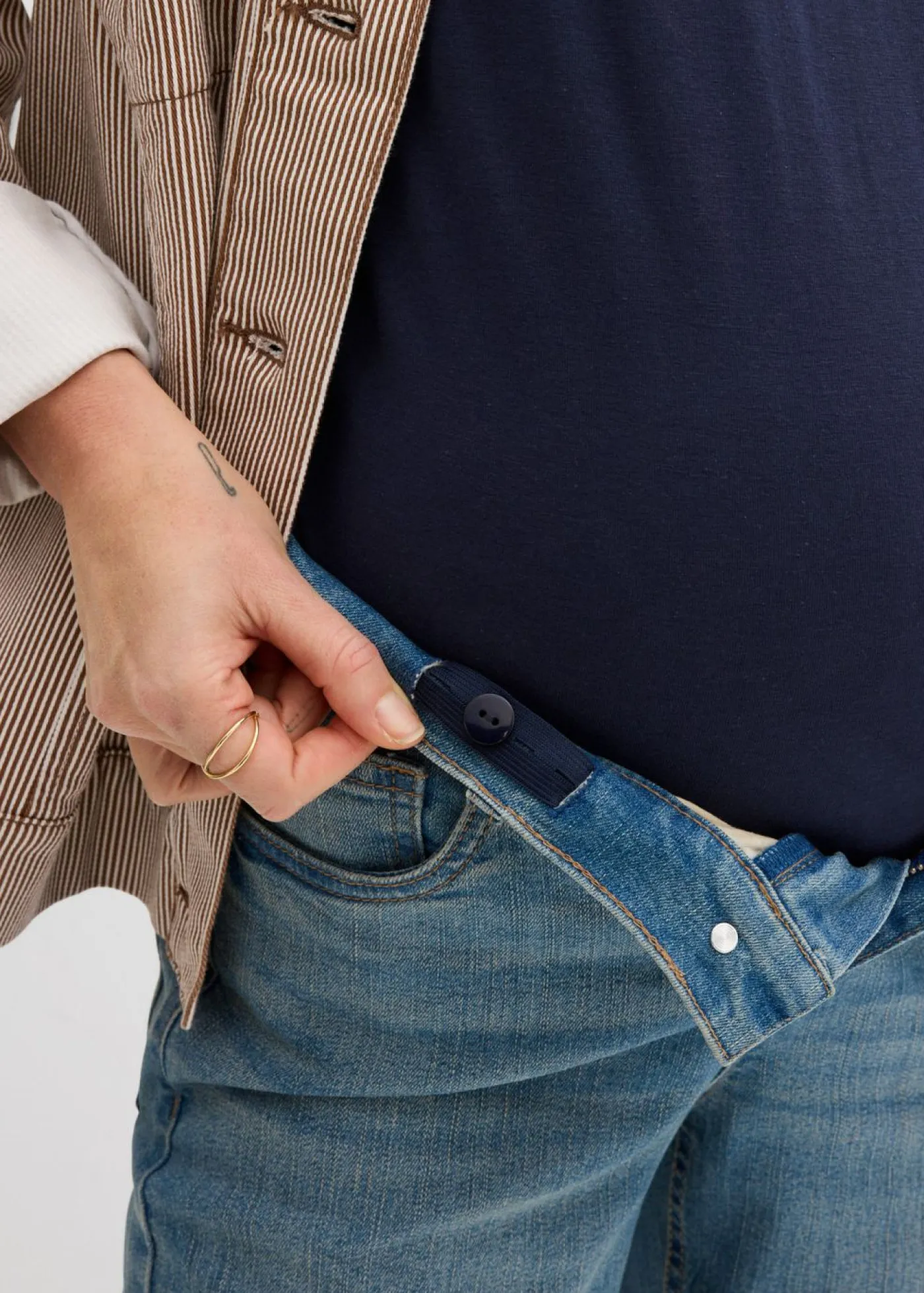 bonprix bonprix Premamá>Vaqueros premamá hasta el tobillo para durante y después del embarazo Azul piedra usado