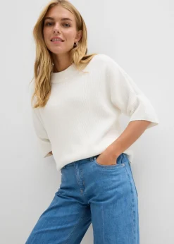 Mujer bonprix bonprix Vaqueros rectos con corte holgado, talle medio y largo completo