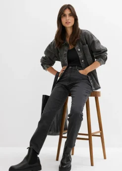 Mujer bonprix bonprix Vaqueros rectos con talle alto y largo cropped