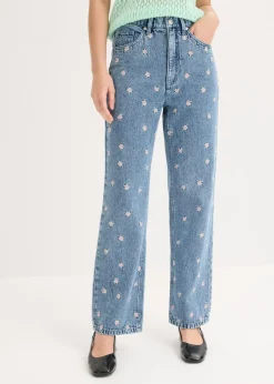 Mujer bonprix bonprix Vaqueros rectos de algodón con talle alto