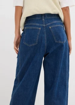 Mujer bonprix bonprix Vaqueros rectos de talle alto con cinturilla cómoda y corte barrel