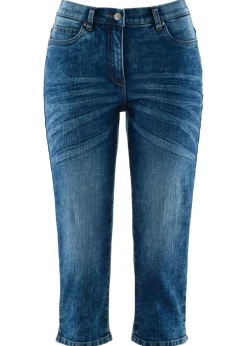 bonprix bonprix Vaqueros>Vaqueros rectos elásticos con talle medio Vaquero azul