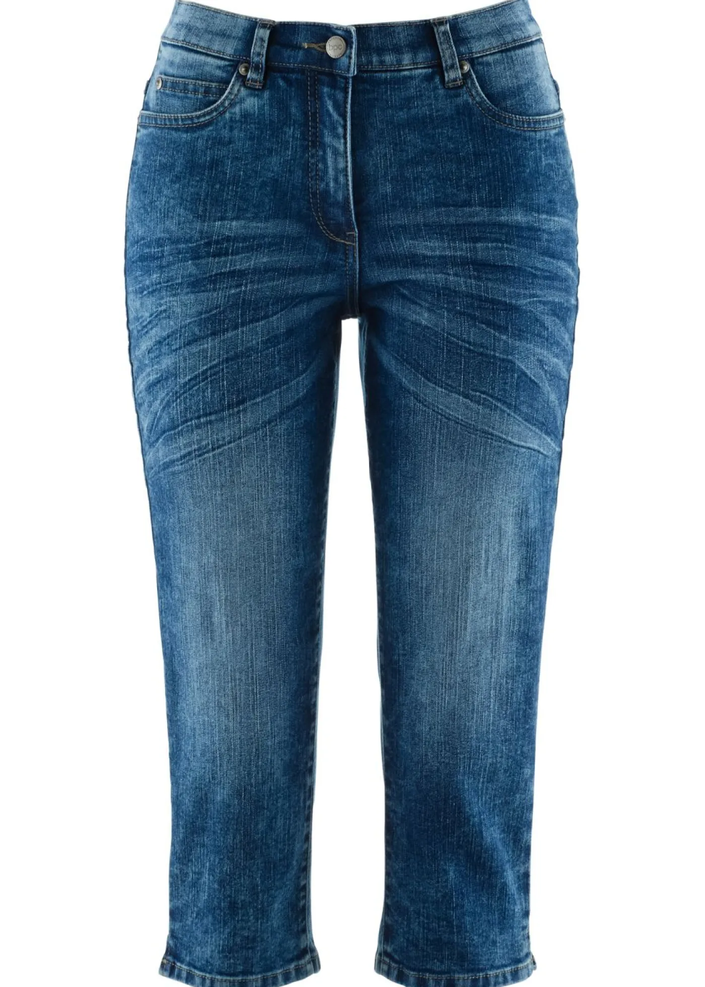 bonprix bonprix Vaqueros>Vaqueros rectos elásticos con talle medio Vaquero azul