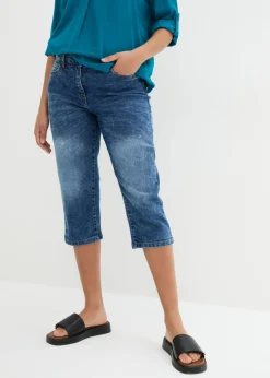 bonprix bonprix Vaqueros>Vaqueros rectos elásticos con talle medio Vaquero azul