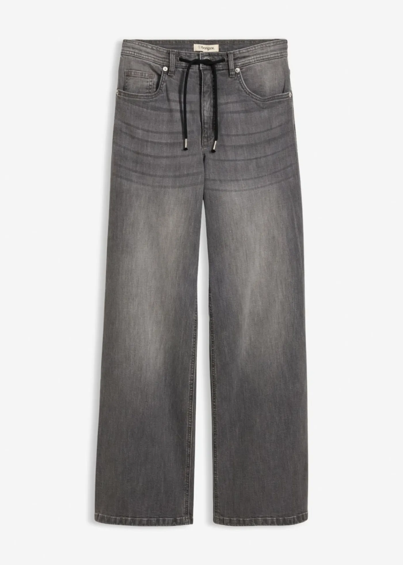 bonprix bonprix Vaqueros|Novedades>Vaqueros rectos holgados de talle alto Denim gris usado