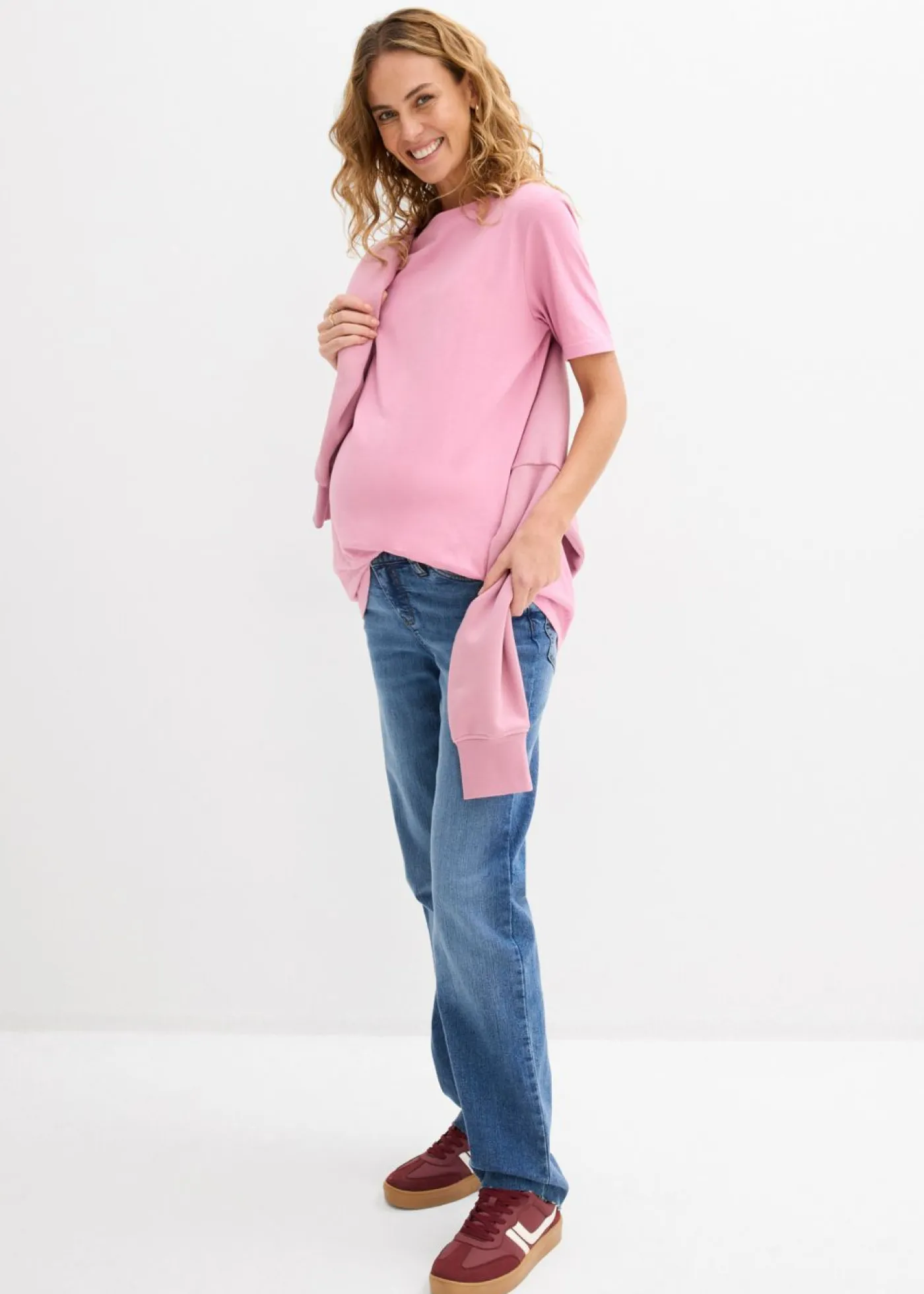 Mujer bonprix bonprix Vaqueros rectos premamá 2 en 1 con corte holgado para durante y después del embarazo