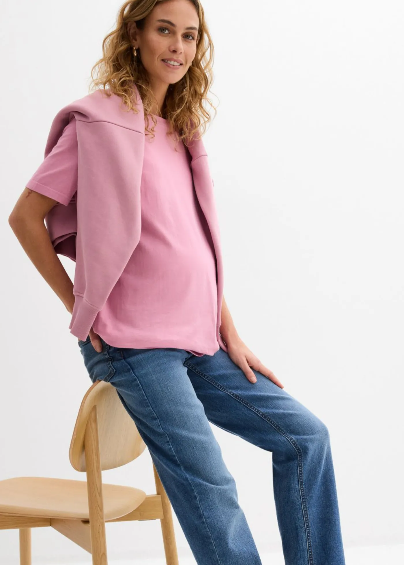 Mujer bonprix bonprix Vaqueros rectos premamá 2 en 1 con corte holgado para durante y después del embarazo