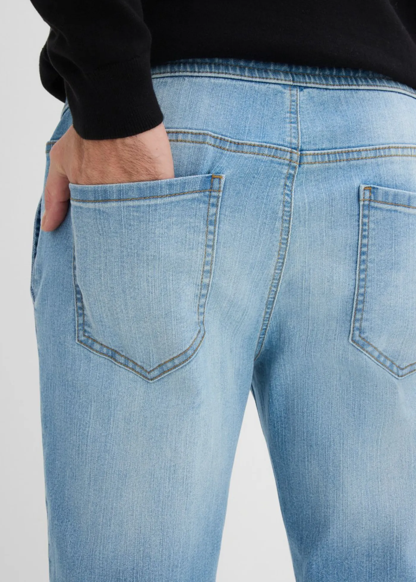 bonprix bonprix Vaqueros>Vaqueros sin cierre con corte regular, cinturilla elástica y forma recta Denim claro