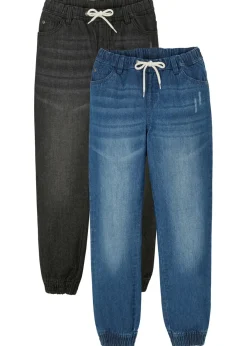 Niños bonprix bonprix Vaqueros sin cierre de algodón con corte regular (2 unidades)