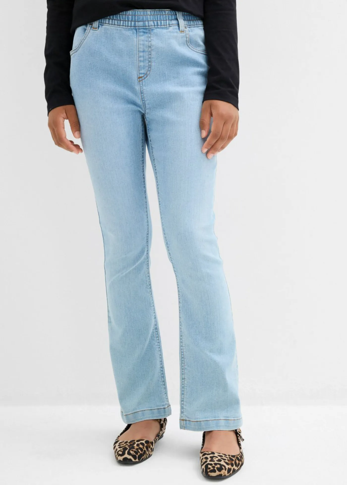 bonprix bonprix Ropa 9 A 16 Años·Jeans|Ropa 9 A 16 Años·Packs De Ropa>Vaqueros sin cierre de talle medio (2 unidades) denim oscuro+denim claro