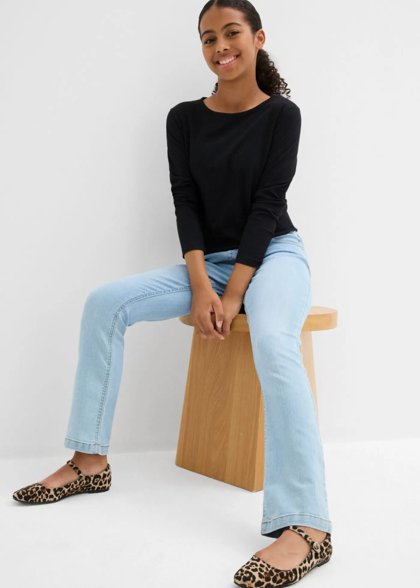 bonprix bonprix Ropa 9 A 16 Años·Jeans|Ropa 9 A 16 Años·Packs De Ropa>Vaqueros sin cierre de talle medio (2 unidades) denim oscuro+denim claro