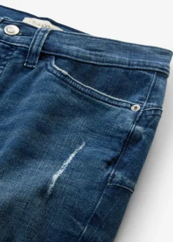bonprix bonprix Vaqueros>Vaqueros skinny, mid waist, cropped denim oscuro