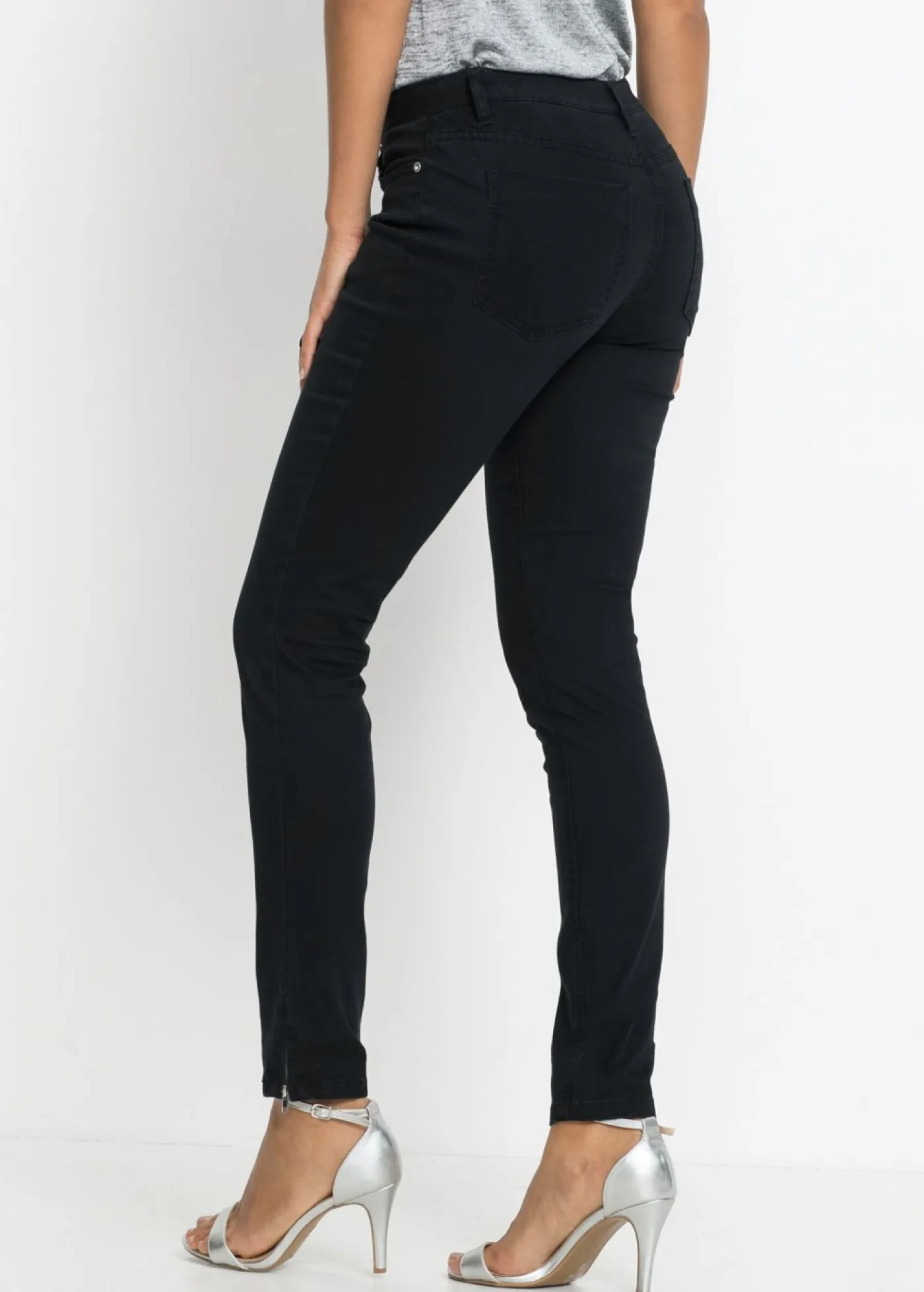 bonprix bonprix Vaqueros>Vaqueros skinny, mid waist, cropped Negro