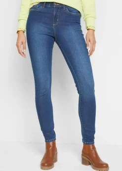 bonprix bonprix Vaqueros>Vaqueros skinny, mid waist, elásticos Azul piedra usado