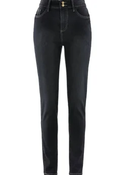 bonprix bonprix Vaqueros>Vaqueros slim fit, high waist, súper elásticos Denim negro desgastado