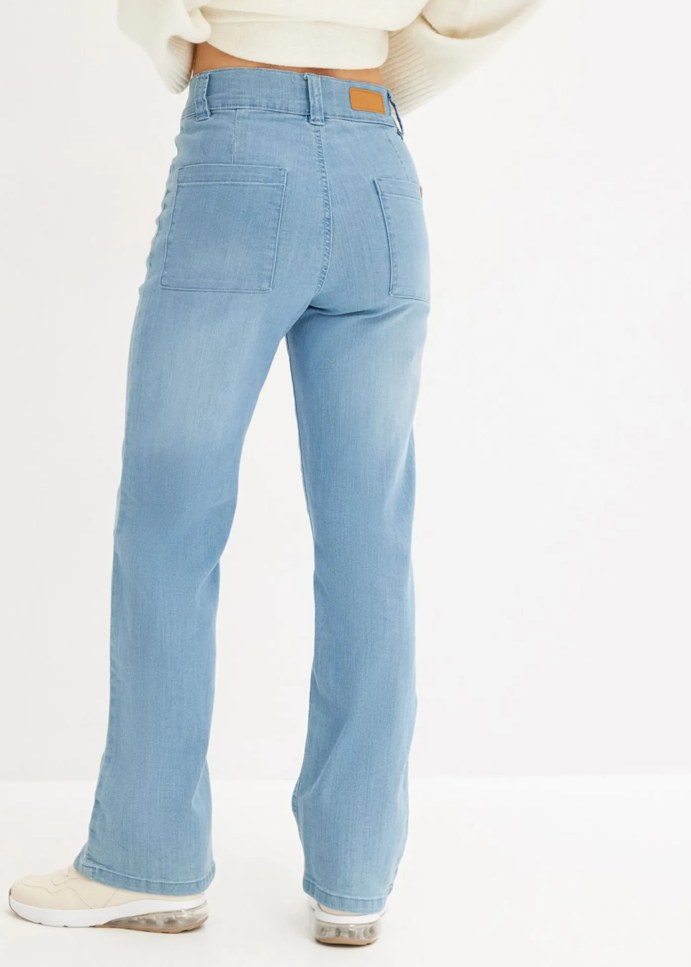 bonprix bonprix Vaqueros|Novedades>Vaqueros straight, high waist, elásticos Blanco lana