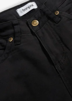 bonprix bonprix Tallas Pequeñas>Vaqueros straight, mid waist, elásticos Sarga negra