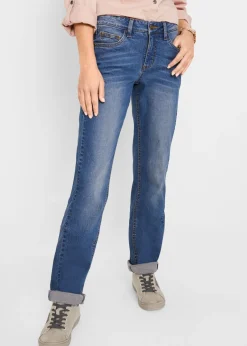 bonprix bonprix Vaqueros>Vaqueros straight, mid waist, elásticos Azul desgastado