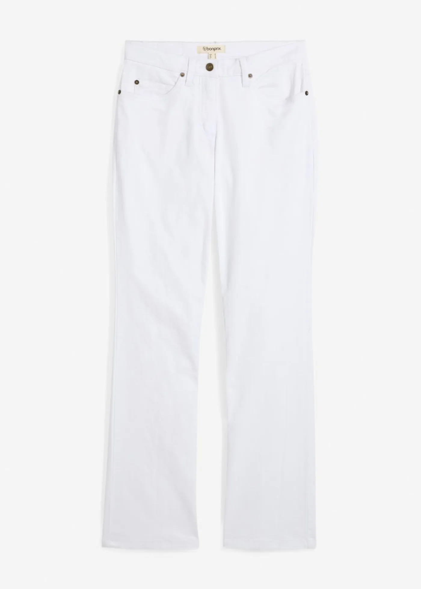 bonprix bonprix Vaqueros|Tallas Pequeñas>Vaqueros straight, mid waist, elásticos Blanco