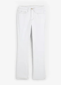 bonprix bonprix Tallas Pequeñas>Vaqueros straight, mid waist, elásticos Sarga blanca