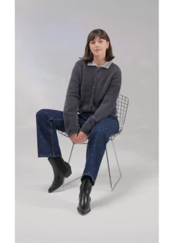 Mujer bonprix bonprix Vaqueros straight, mid waist, con piedras brillantes