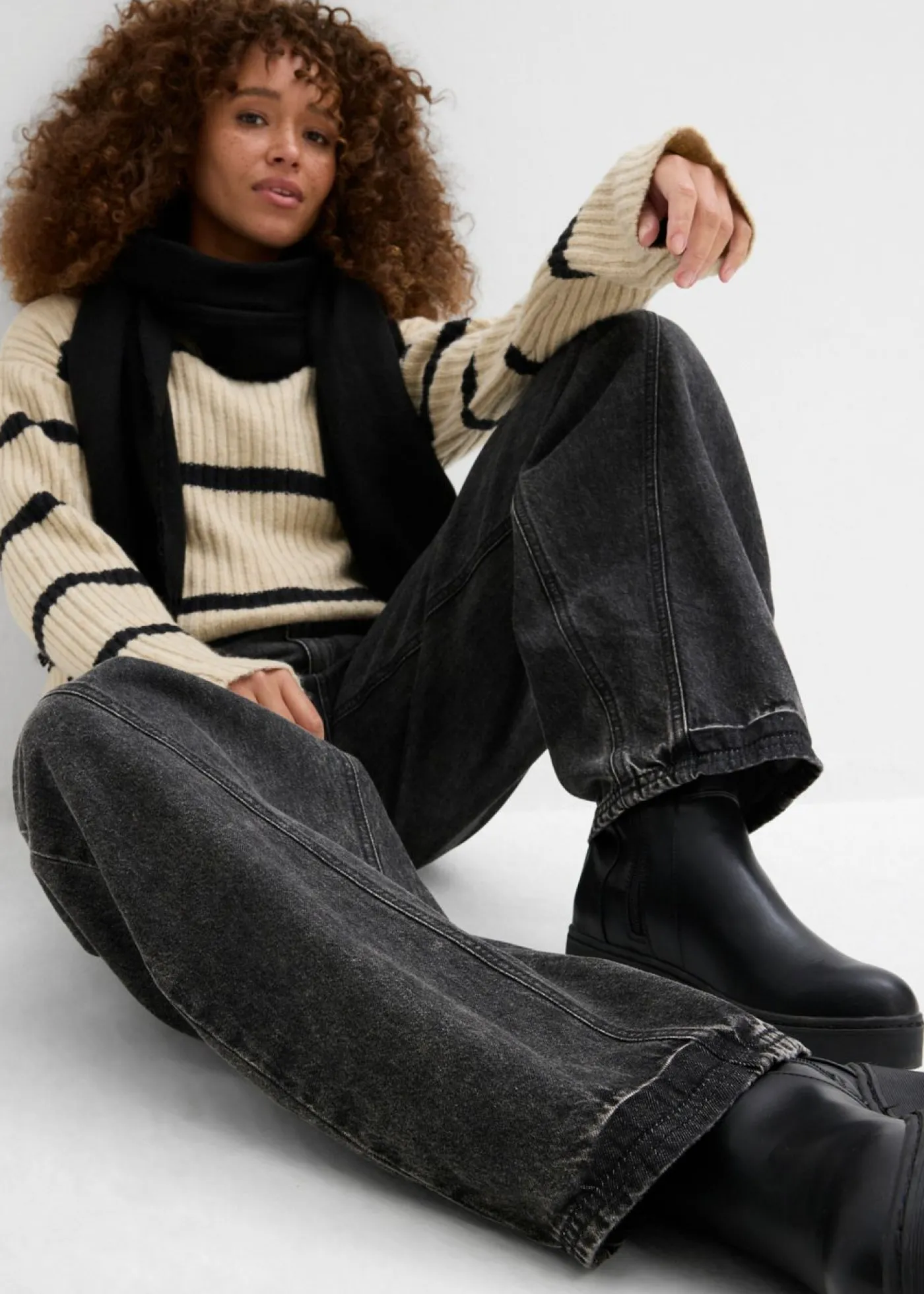 Mujer bonprix bonprix Vaqueros tipo balloon con talle medio