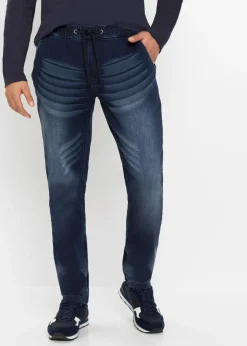 bonprix bonprix Vaqueros|Chándals>Vaqueros tipo chándal slim fit, straight denim oscuro