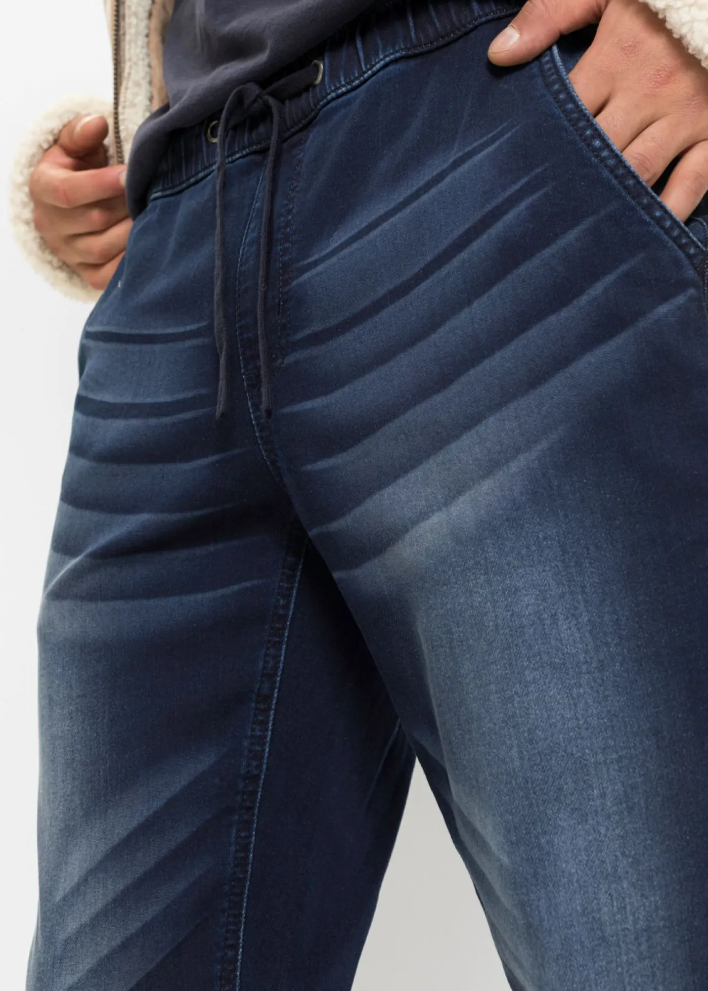 bonprix bonprix Vaqueros|Chándals>Vaqueros tipo chándal slim fit, straight denim oscuro