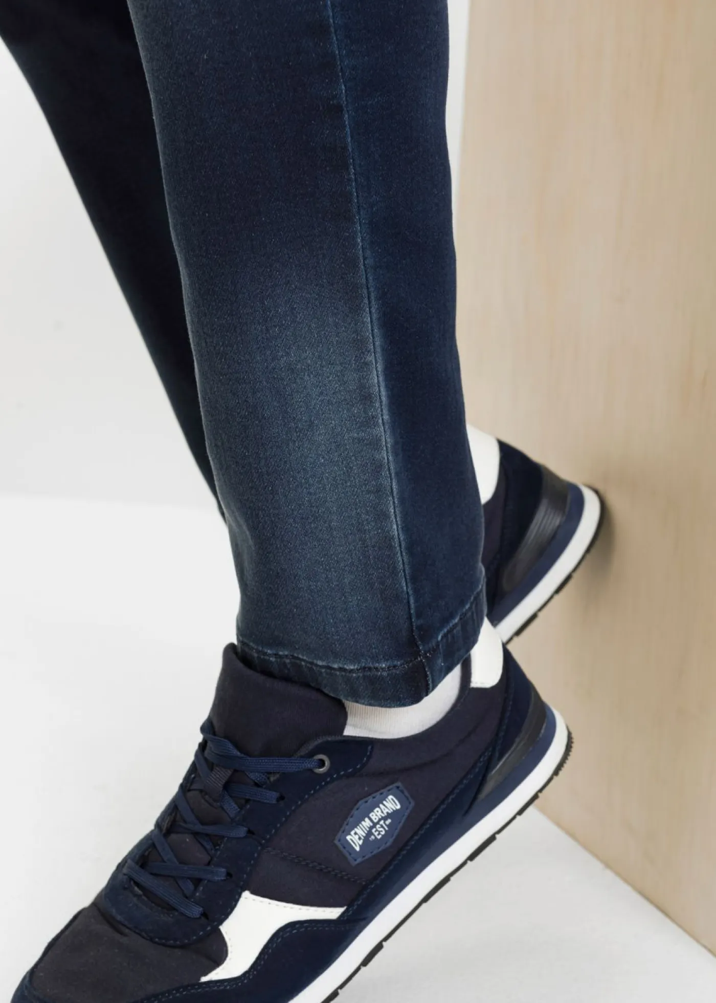 bonprix bonprix Vaqueros|Chándals>Vaqueros tipo chándal slim fit, straight denim oscuro