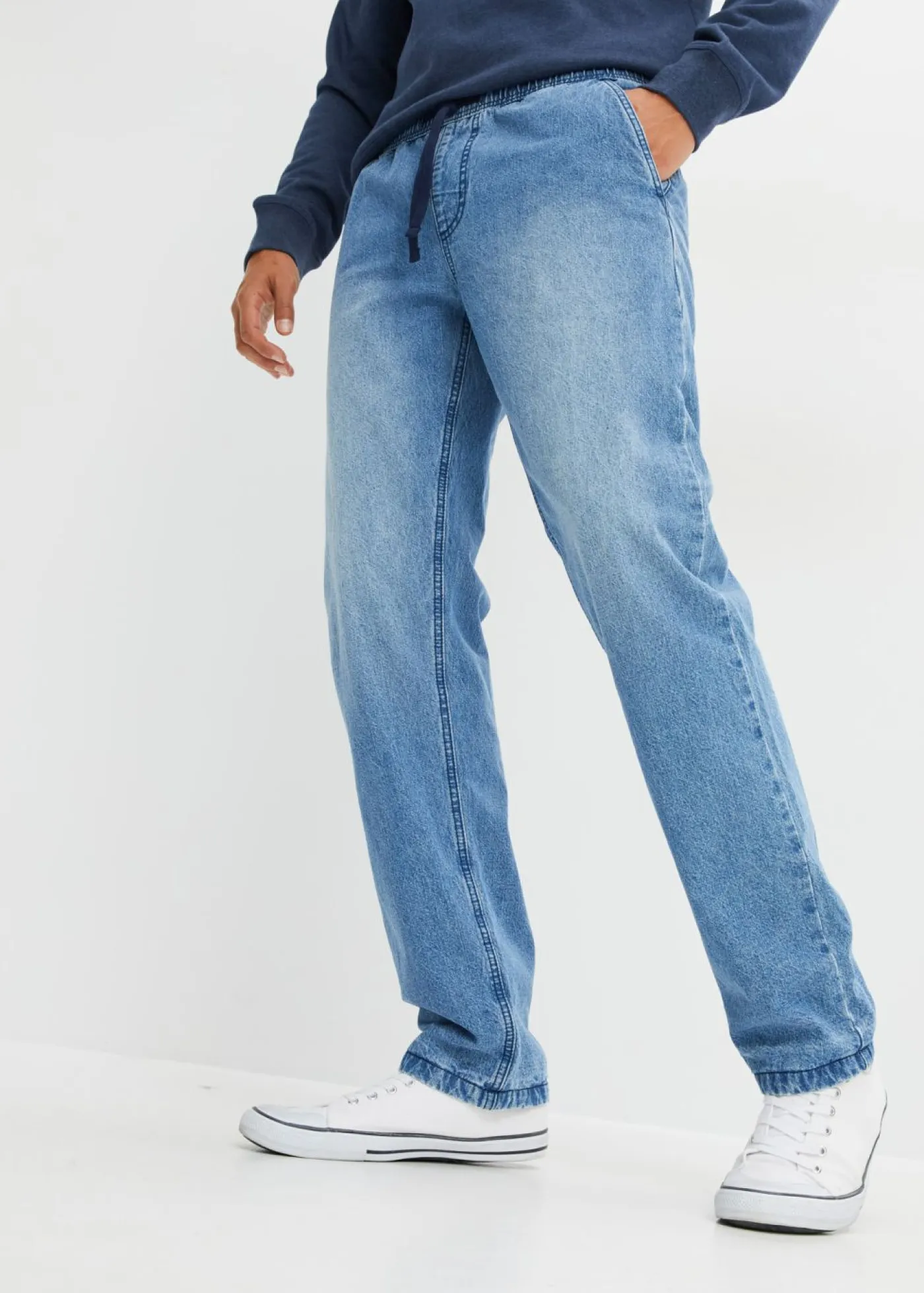 bonprix bonprix Ropa Térmica|Outdoor>Vaqueros térmicos con corte recto, forro de franela y diseño recto azul medio denim/azul marino