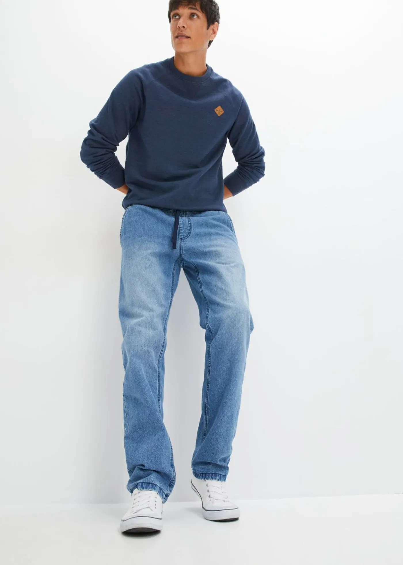 bonprix bonprix Ropa Térmica|Outdoor>Vaqueros térmicos con corte recto, forro de franela y diseño recto azul medio denim/azul marino