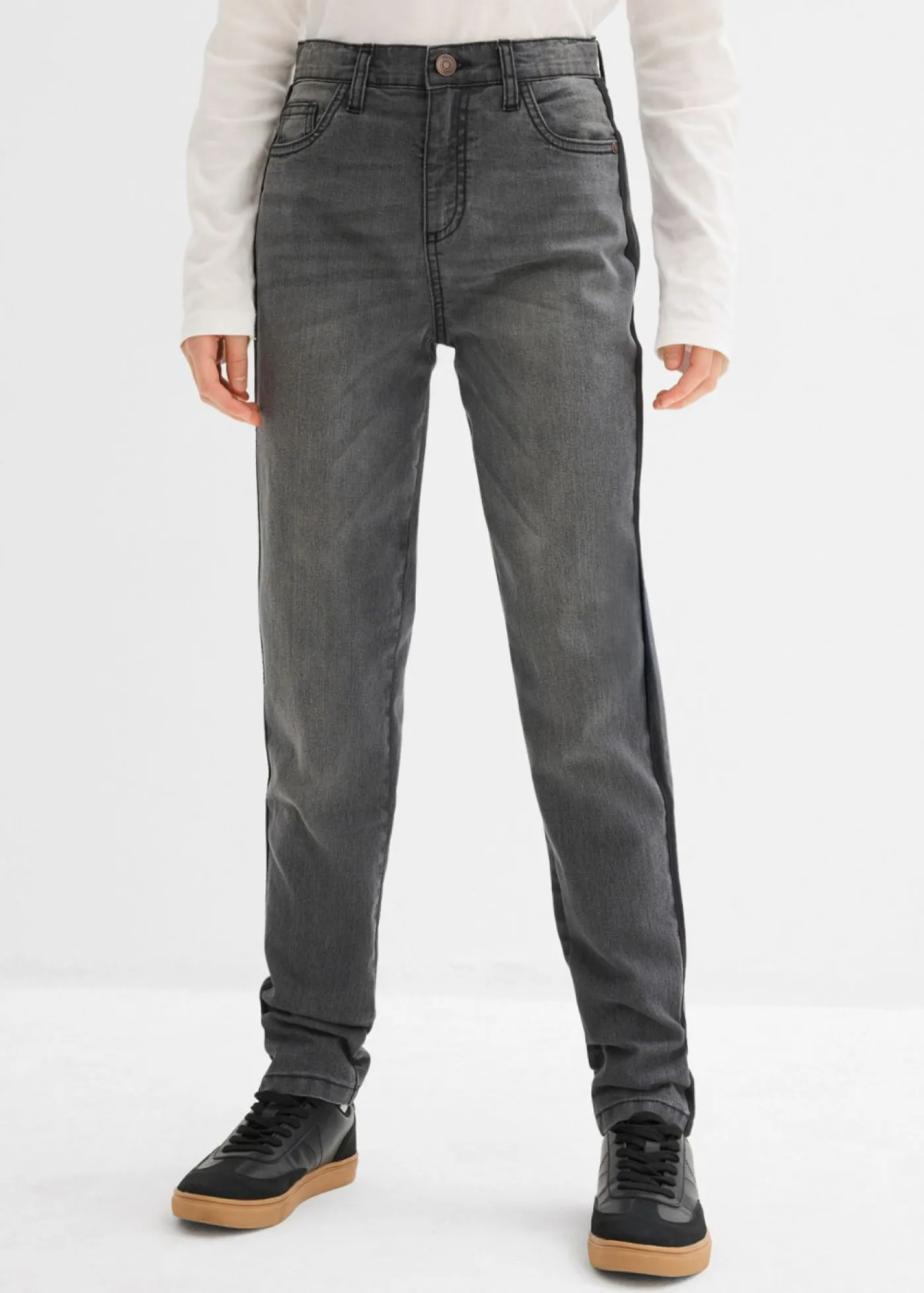 Niños bonprix bonprix Vaqueros térmicos con forro de punto y talle medio