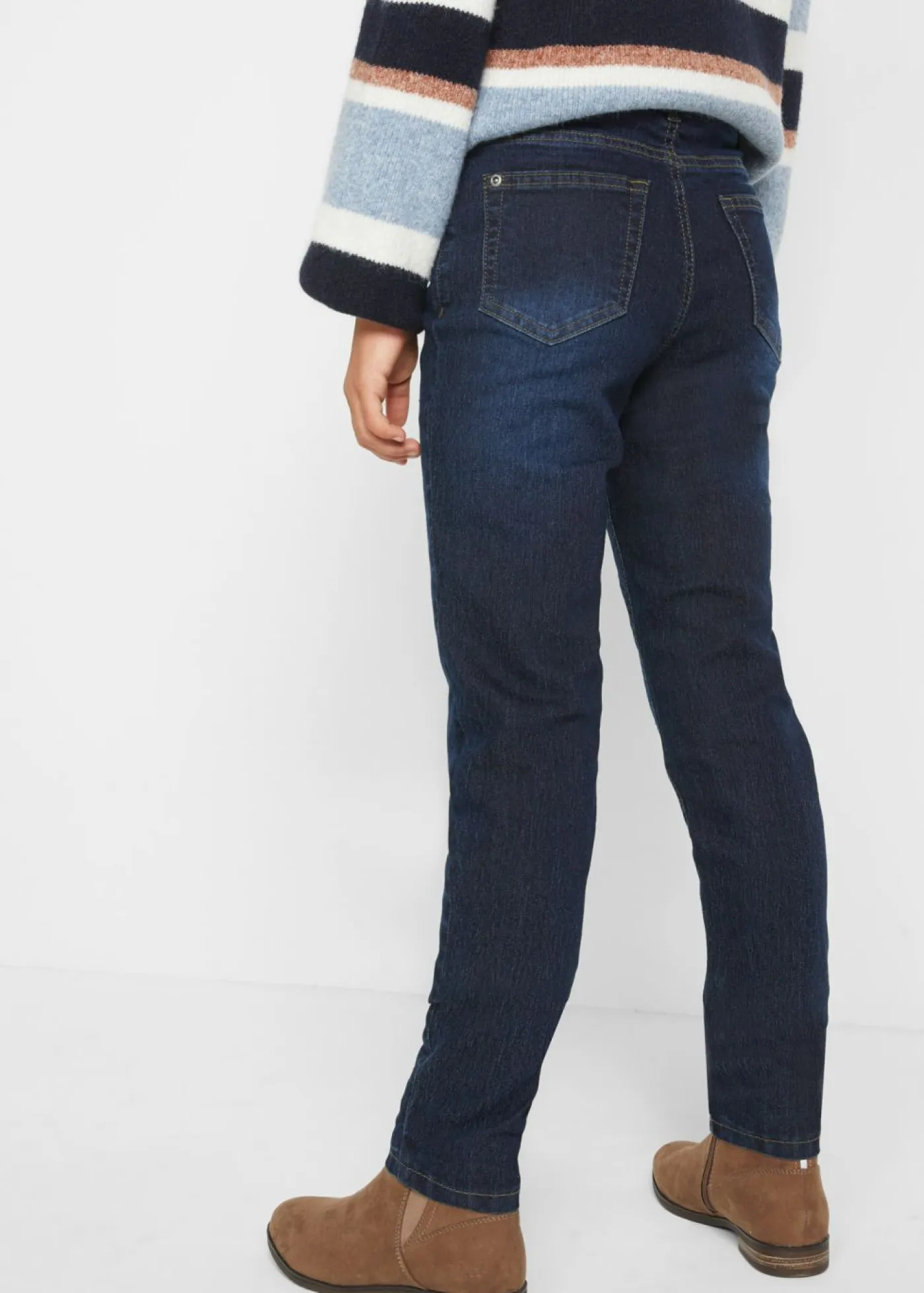 bonprix bonprix Ropa 9 A 16 Años·Jeans|Ropa 9 A 16 Años·Chaquetas Y Outdoor>Vaqueros térmicos con forro de punto y talle medio denim oscuro