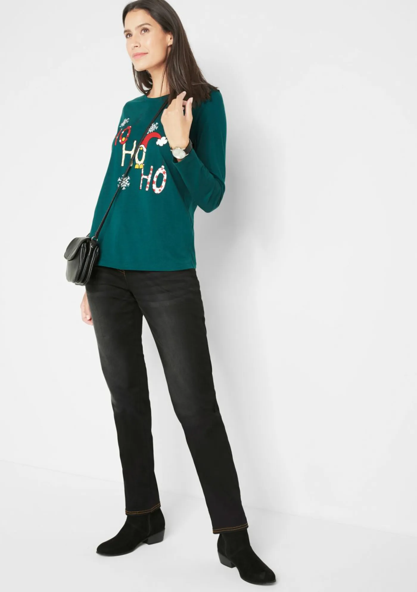 bonprix bonprix Ropa Térmica|Vaqueros>Vaqueros térmicos con talle medio, corte recto y cinturilla cómoda Denim oscuro desgastado