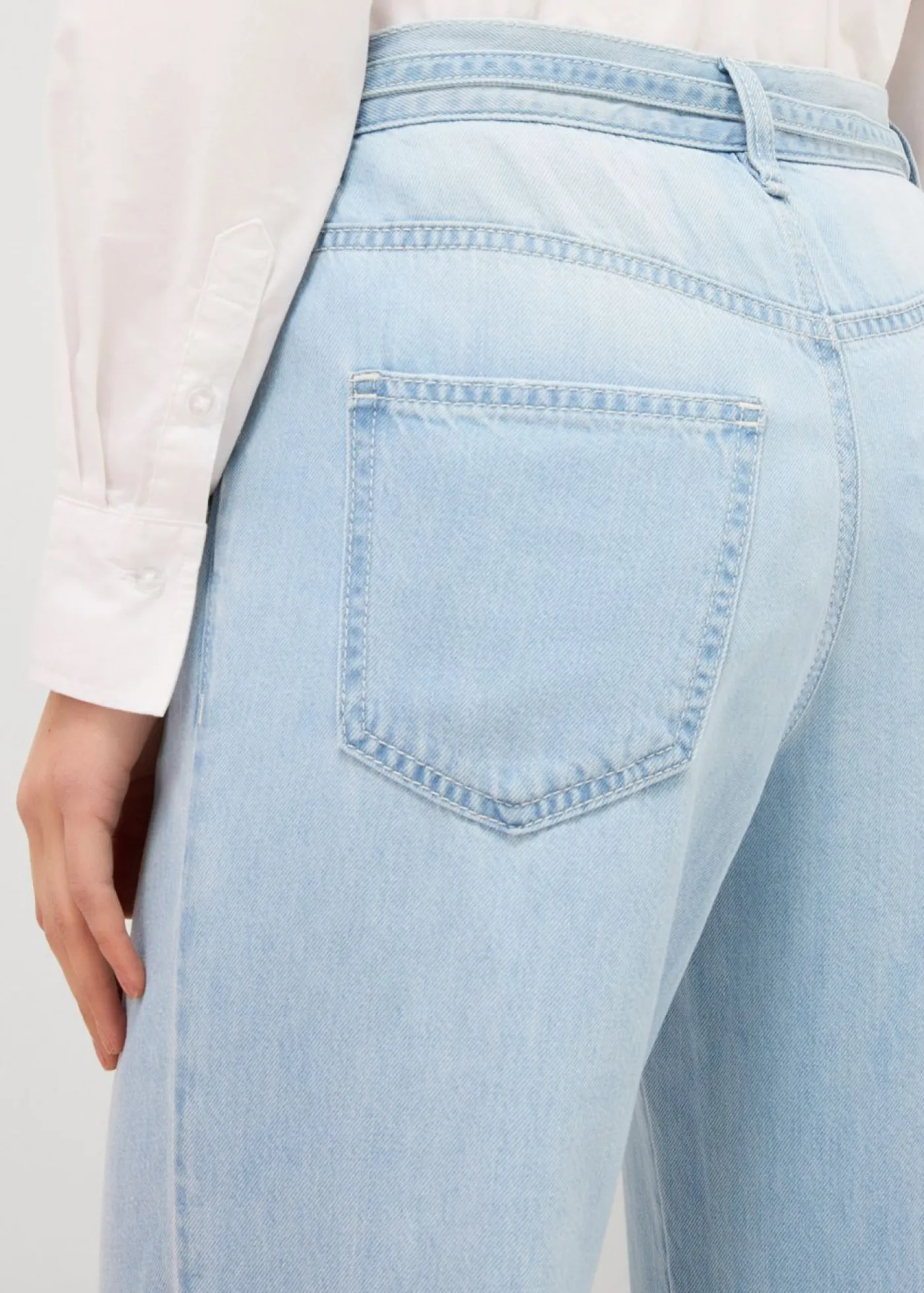 Mujer bonprix bonprix Vaqueros wide leg, mid waist, con cinturón