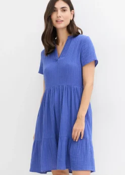 bonprix bonprix Vestidos>Vestido azul violaceo-azul genciana con rayas