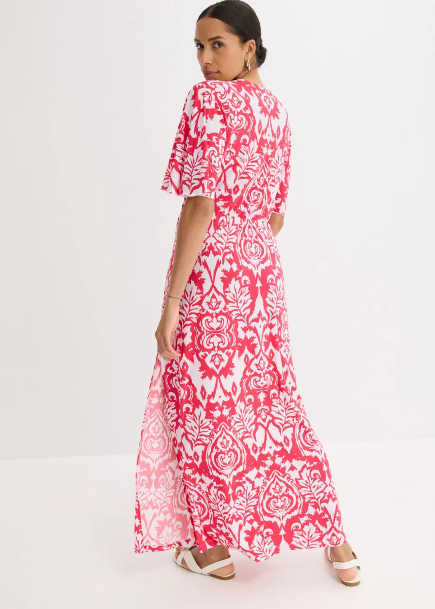 bonprix bonprix Vestidos>Vestido Rosa-blanco estampado