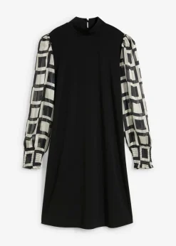 bonprix bonprix Vestidos>Vestido Negro/crudo con estampado gráfico