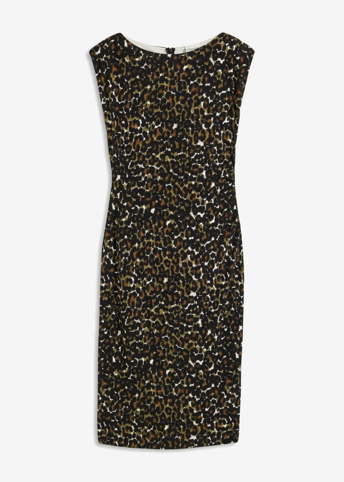 bonprix bonprix Vestidos>Vestido estampado leo negro/verde oliva oscuro