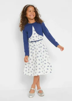 Niños bonprix bonprix Vestido + bolero + cinturón (3 piezas)