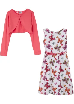 Niños bonprix bonprix Vestido + cinturón + bolero para niñas (3 piezas)