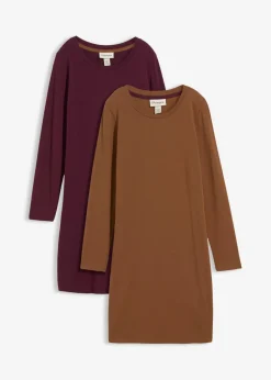 Mujer bonprix bonprix Vestido ajustado de punto (2 unidades)