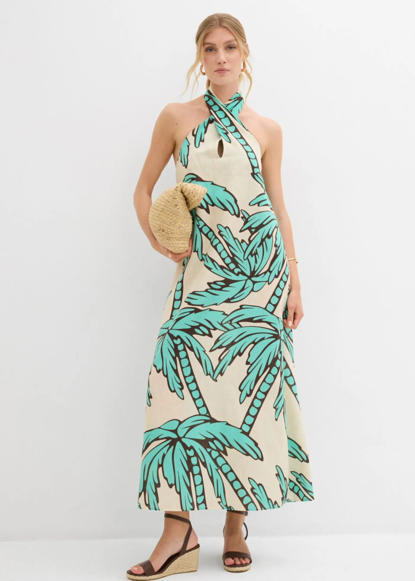 Mujer bonprix bonprix Vestido anudado al cuello con corte en A