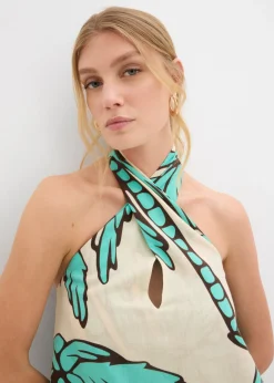 Mujer bonprix bonprix Vestido anudado al cuello con corte en A